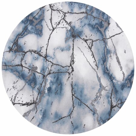 Safavieh 4 x 4 ft. Craft Power Loomed Round Area Rug; Grey & Blue CFT877L-4R